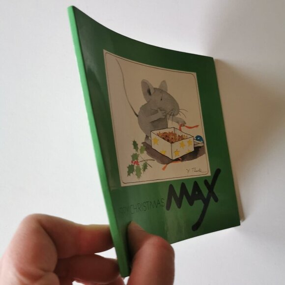 Merry Christmas Max by Hanne Turk Book Green Holiday Cookies Cute Mouse - Picture 3 of 10